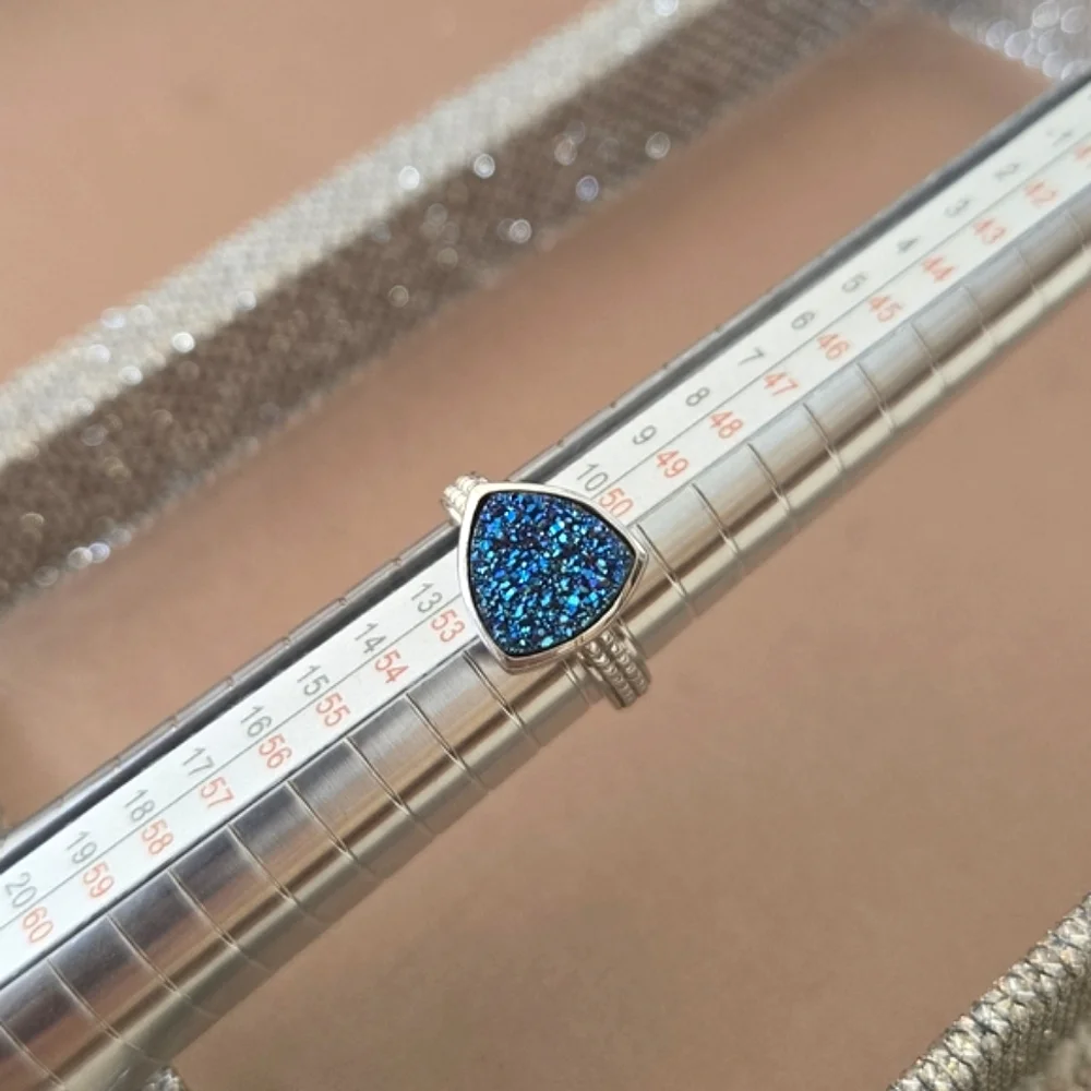 Sterling Silver Blue Druzy Ring